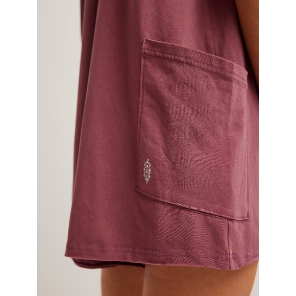 FP Movement by Free People HOT SHOT tee romper. Color Clove - Picture 8 of 10